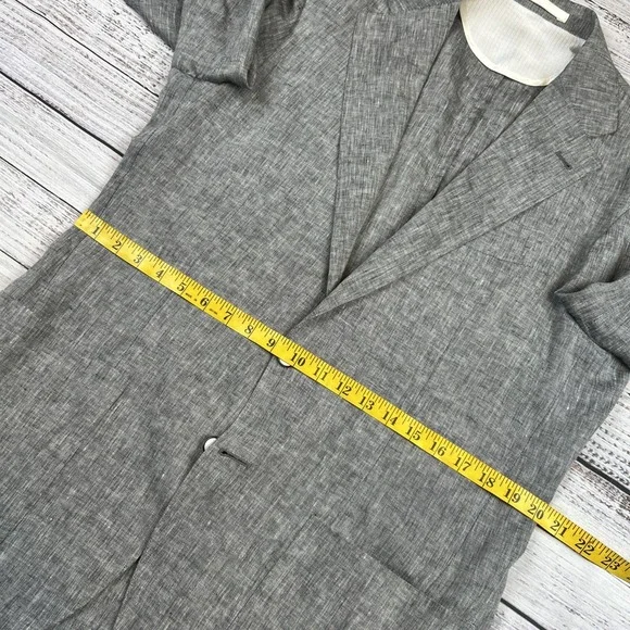 Corneliani ID Lightweight Unstructured 2 Button Blazer Linen Solid Gray 50/ 40R
